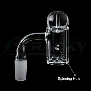 Beracky Beveled Edge Smoking Quartz Spinner Banger With Glass Bubble Carb Cap Terp Pearls 25mmOD Male Female Tourbillon Nails For Water Bongs Dab Rigs Pipes