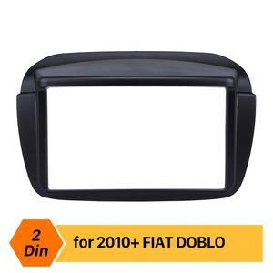 Preto 2din carro rádio fáscia painel Adaptador de encaixe de áudio kit de acabamento quadro de painel de instalação para fiat doblo cobrir guarnição