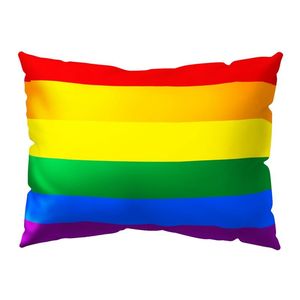 Kudde dekorativ kudde Big Ripped Paper Rainbow Flagga Kuddehölje Gay Pride Dubbel sidor Kasta Väska Hem Soffa Dekoration Present