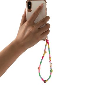 Handygurte, Perlen Beaed Schmuckkette für Mobiltelefone einfache Farbkontrast frischer Obst geometrischer weicher Keramikanhänger