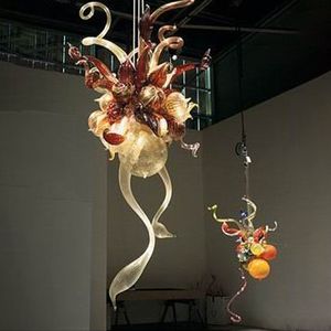 ヴィラアート装飾ペンダントランプアンティークスタイルかわいい小さな吊りランプ手ブローされたムラノガラスシャンデリアライト30×60 cm