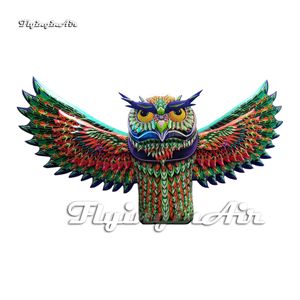 Personalized Giant Inflatable Night Owl 7m Length Cartoon Animal Mascot Model Blow Up Nighthawk Colourful Bird With Wings For Concert Stage And Parade Decoration