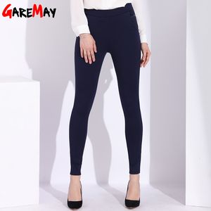 Stretch 6XL Kobiety Spodnie Plus Rozmiar Wysoka Waist Ołówek Skinny Casual Black Spodnie Pantalon Mujer Pant 210428