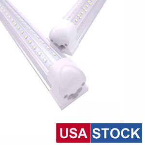 Luci a tubo a LED a forma di V T8 integrate 3ft 4ft 5ft 6ft 8 Foot Cooler Door Lighting 4 Row Shop Tubi Apparecchio fluorescente Stock a Los Angeles USALIGHT