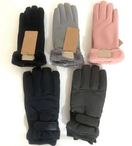 Top grade custom winter imitation Gloves for men women with Lovely Fur Ball Outdoor sport waterproof warm leather Five Fingers Mittens