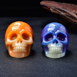 Luminoso Halloween Cool 2.5 '' Skulls Room Decor Figurine Head Meditation Gifts