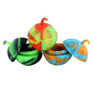 contenitore per dab in silicone a forma di zucca barattolo antiaderente Mini contenitori per la casa contenitori per pipe da fumo carnevale di Halloween