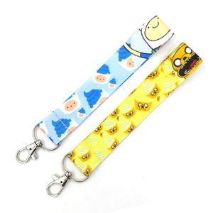 10pcs Adventure Time vintage 90s women kids Wristlet hand Lanyard keychain Phone Strap ID Badge Holder Key Chain Keyring cosplay