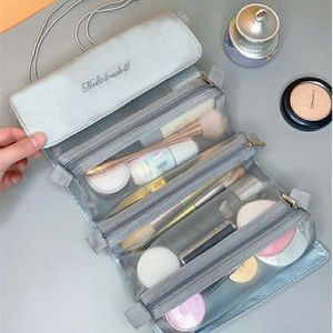 Reise Kosmetiktasche Frauen Mesh Make-Up Box Taschen Kosmetikerin Necessarie Toilettenartikel Make-Up Pinsel Lippenstift Lagerung Organizer