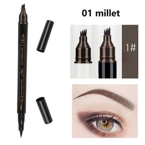 2-In-1 Eyebrow Pencil 4 Fork Tip Liquid Eyeliner Waterproof Long Last Makeup Pen Not Smudge Lasting Tools TSLM1
