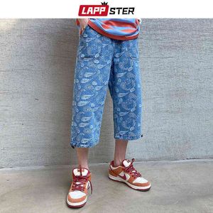 LAPPSTER Uomini Harajuku Coreano Moda Jeans Larghi 2022 Mens Giapponese Streetwear Pantaloni Larghi in Denim Maschio Vintage Hip Hop Pantaloni 0309