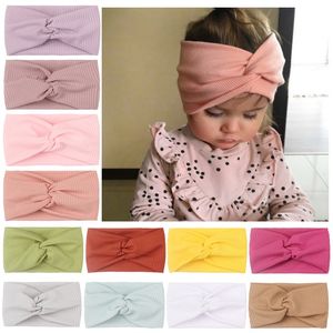 Cute Baby Girls Kids Turban Fashion Cotton Bow Knot Solid Headband Bow Hair Bands Head Wrap 2044 Y2