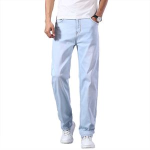 7 цветов мужские легкие прямые джинсы весна / лето бренд высококачественный стрейч удобный тонкий повседневные джинсы 210531