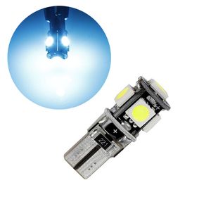 50Pcs Ice Blue T10 W5W 5050 5SMD LED Canbus Error Free Bulbs For 192 168 194 Clearance Lamps License Plate Lights 12V