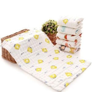 Barnhanddukar 100% bomull Gauzze Nyfödda Burp Cloths Muslin Babys Ansikte Handduk Barnbad Wrap Spädbarn Boys Tjejer Washcloth 17 Designs