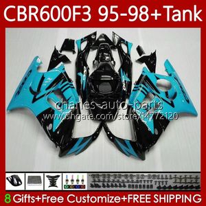 OEM Fairings For HONDA CBR 600 CBR600 F3 FS CC Cyan black 600FS 600F3 1995-1998 64No.294 Bodys CBR600FS 600-F3 1995 1996 1997 1998 CBR600F3 600CC 95 96 97 98 Bodywork