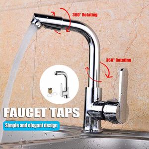 RUYAGE Kitchen Faucets Single Hole Tap For Kitchen Rotating Handle Cold And Water And Bathroom Basin Chrome RY06 210719