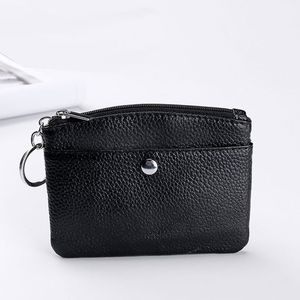 Real Leather Wallets Coin Purse Women Small Wallet Change Purses Mini Zipper Money Bags Pocket Wallets Key Holder