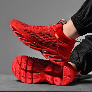 2021 mais novo cross-border tamanho grande mens mulheres sapatos de sola grossa cor sólida casual esportes front lace-up alto-top redondo dedo do pé vermelho sapato código W-6879