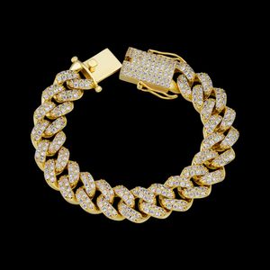 Diamant Prong Cuban Link Armband großhandel-Hip Hop Mens Sterling Sier Ice Prong Lab Diamant k überzogenes kubanisches Verbindungskettenarmband