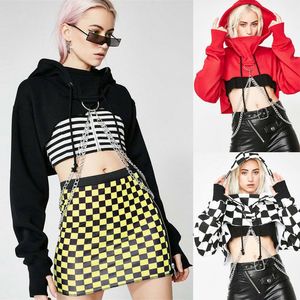 Women's Hoodies & Sweatshirts Women Gothic Punk Hoodie Sweatshirt Jumper Crop Top Casual Pullover Tops