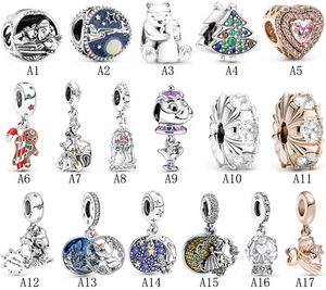Designerschmuck 925 Silber Armband Charm Bead passend für Pandora Weihnachtsteekanne Anhänger Schiebearmbänder Perlen Europäischen Stil Charms Perlen Murano