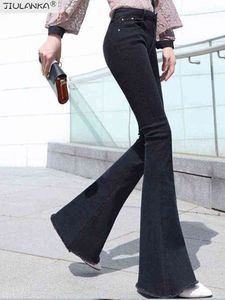 Jeans da donna donna vita alta Jeans a zampa Pantaloni pantaloni da donna Jean abbigliamento undefined Pantaloni donna Abbigliamento 211129