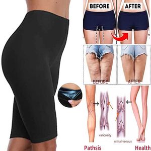 Pantaloncini da sauna per il sudore Body Shaper Perdita di peso Pantaloni dimagranti Donna Vita Trainer Tummy Control Thermo Poylmer Leggings Allenamento in palestra X0713