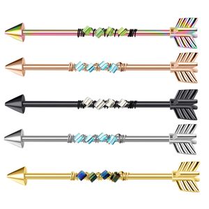 14G Surgical Steel Industrial Barbell Earrings Cartilage Arrows Body Piercing Bars For Men and Women