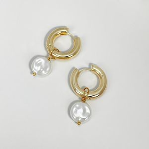 Hoop Huggie Peri'sBox Trendy Elegant Round Imitation Pearl Earring Pearls Ohrringe Für Frauen Minimalistischer Alltagsschmuck