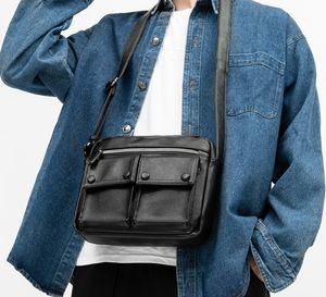 Men's leather luxurys messenger bag vintage Crazy horse shoulder handBag cowhide magnetic flap Laptop crossbody bags