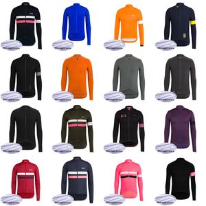 RAPHA Team Mens Winter thermal Fleece Cycling Jersey Long Sleeve Racing Shirts MTB Bicycle Tops Bike Uniform Outdoor Sportswear S21050746