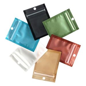 Sac de rangement en plastique transparent refermable avant, pochette en Poly auto-scellante avec trou de suspension, emballages de bijoux en feuille Mylar