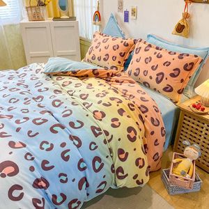 Bedding Sets Simple Solid Color Style Bedroom 1quilt Cover+1 Bed Sheet+2pillowcase Non-Slip Baby Cashmere King/Queen Size J8556