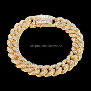 Link, Jewelrygolden Sier Restoring Hip Hop Style Fl Diamand Bracelet 1M Vacuum Plating Colorf Beans 18 K Gold Chain Bracelets Women Fashion