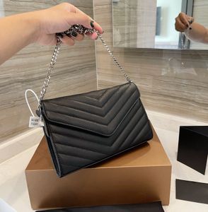 Bolsa de couro genuíno 2021 vem com caixa bolsa de corrente WOC mulheres luxos bolsas de estilistas bolsas femininas clutch feminina clássica de alta qualidade bolsas femininas 025 5A