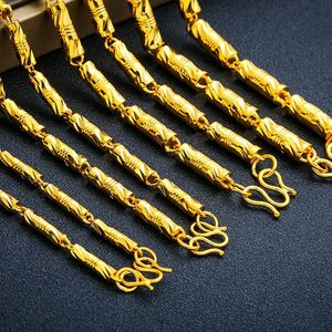 Collar de flores tallado cilíndrico de las cadenas de las cadenas 4 5 6 7 mm altamente dominante de la cadena de oro grande de la cadena de oro caída de joyería