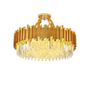 Światła sufitowe LED Postmodern złoty czarny designerka kryształowe okrągłe lamparas de techo światła. Light