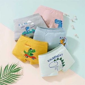 5 pz / lotto 2-14 anni YRS Bambini Briefs Boys Panties Lycra Knickers Bambini Boxers Biancheria intima di alta qualità Modal Elastico Molle Dinosaurs 211122