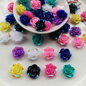 8 kinds of AB color rose flat back resin rhinestone DIY decorative accessories applique water diamond 100 pcs /lot free delivery