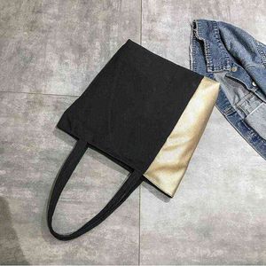 NXY Shopping Bags 2022 Women's New Style Caual Fashion Tote Canvas Handväska 220128