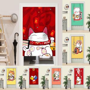 Zasłona zasłona japoński styl kuchnia krótki kolorowy szczęście kot do drzwi do sypialni Cafe Home Decor wiszące