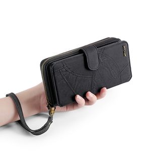 Fodral för Apple 5 6 7 8 11 12 13 PRO X XS Max Wallet Typ Zipper Telefonväska S21FE Fallkåpa