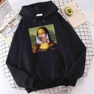 Bekväma casual toppar mona lisa roliga lollipop läppar print män hoodie varm märke män hoodies överdimensionerade vinter hoody h1218