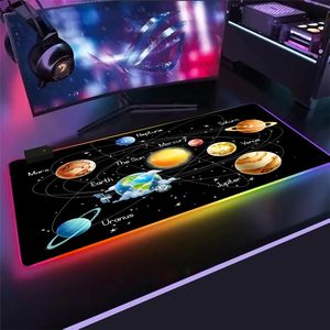 Extra stor spelmusmatta RGB-rymdstjärnor Dator Mousepad Gamer Anti-Slip Natural Gummi Anime Musmatta Manga Musmatta