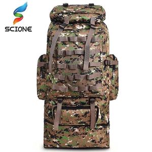 100L Large Capacity Outdoor Tactical Backpack Mountaineering Camping Hiking Military Molle Water-repellent Bag 211028