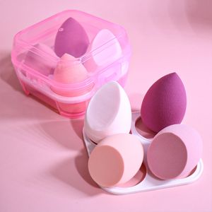 Blender Cosmetic Puff Makeup Sponge with Storage Box Foundation Powder Beauty Tool Women Make Up 4pcs set Concealer