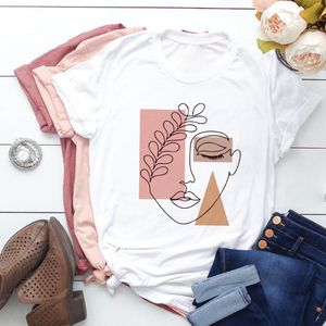 Women's T-Shirt Beautiful Geometry Print T Shirt Women Graphic T-shirts Harajuku Tops Tee Cute Short Sleeve Animal Casual Female Tshirt