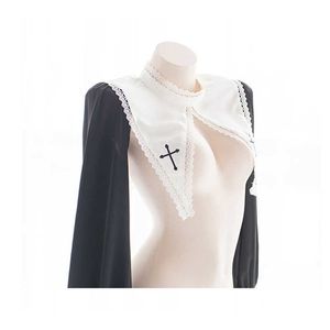 Lilicochan Sexy Lingerie For Woman Maid Uniform Nun Cosplay Costumes Hot Bikini Top Hollow Long Sleeve Ultra Short Clothing Y0913