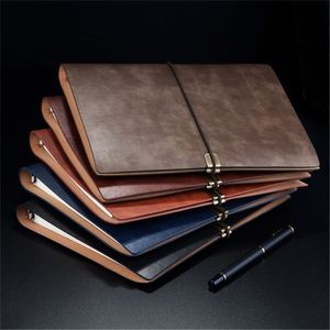 PU Leather Note Book Cover Spirala Notebook A5 Planner Organizator Travel Journal Diary 6 Ring Binder Biurowanie QX2B 210611